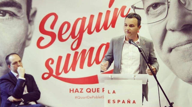 Toni Quintana en un mitin del PSOE