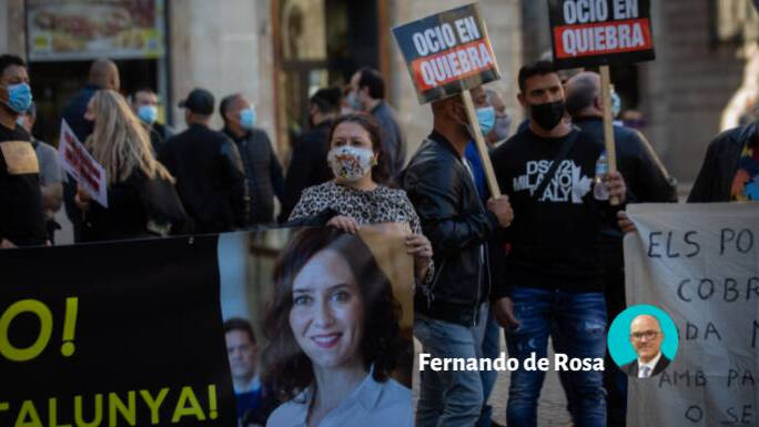 Hosteleros de Barcelona pidiendo "una Ayuso" para Cataluña