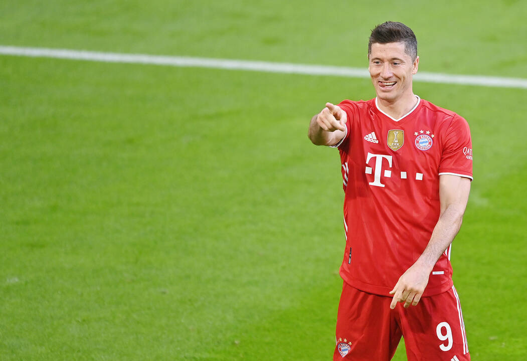Lewandowski, celebrando uno de los numerosísimos goles que ha marcado con el Bayern de Munich. 