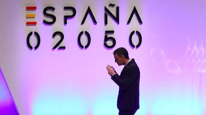 Sánchez, este jueves en la presentación del plan España 2050.