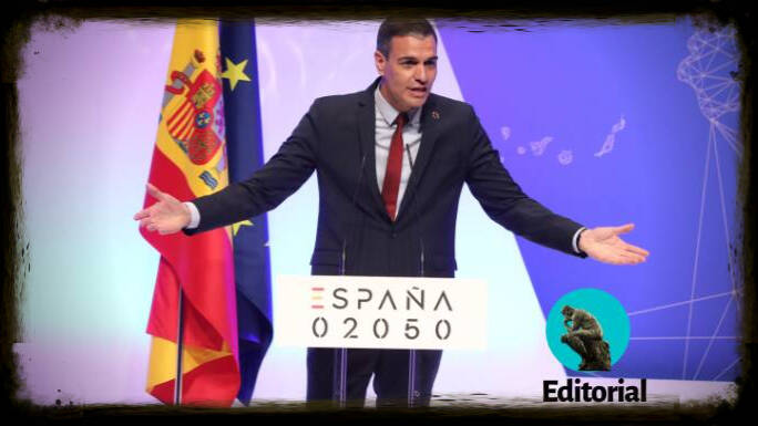 Pedro Sánchez, presentando "España 2050"
