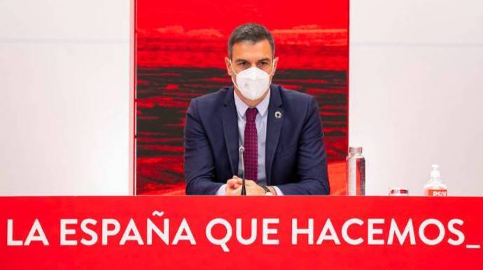 Sánchez, en la última ejecutiva del PSOE en Ferraz.