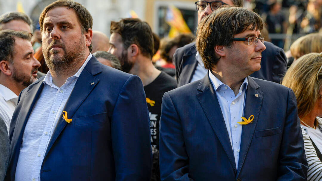 Oriol Junqueras y Carles Puigdemont en octubre de 2017