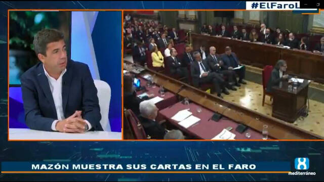 Carlos Mazón durante su intervención en el programa 'El Faro'