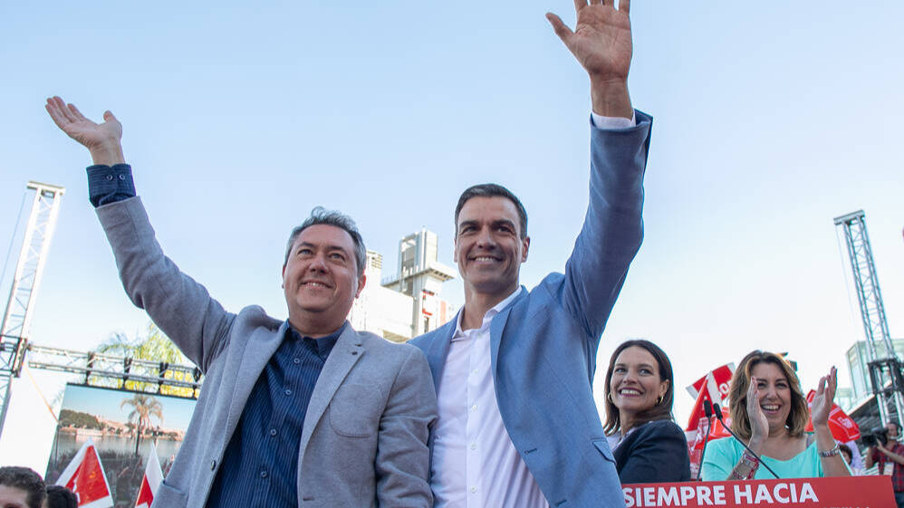 Sánchez y Espadas en un acto celebrado en estas primarias del PSOE