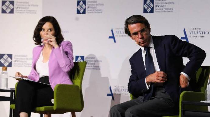 Aznar, este viernes en un acto junto a Ayuso.