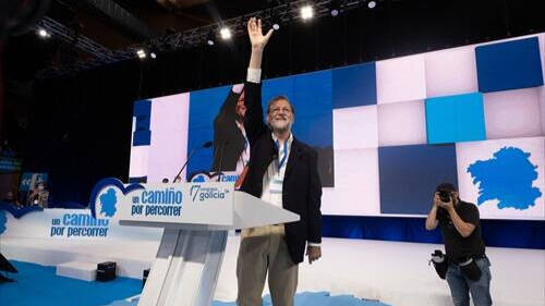 Mariano Rajoy, este sábado, en el Congreso del PP de Galicia.