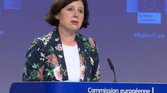 La comisaria europea de Valores y Transparencia, Vera Jourova, este martes.