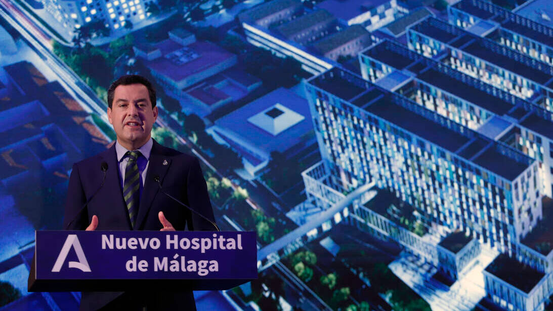 Juanma Moreno, hace unos días, en la presentación del tercer hospital de Málaga