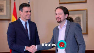 El vídeo viral de Sánchez e Iglesias de nuevo juntos que electrocuta a ambos