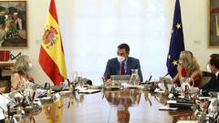 Sánchez presidiendo el Consejo de Ministros este martes.
