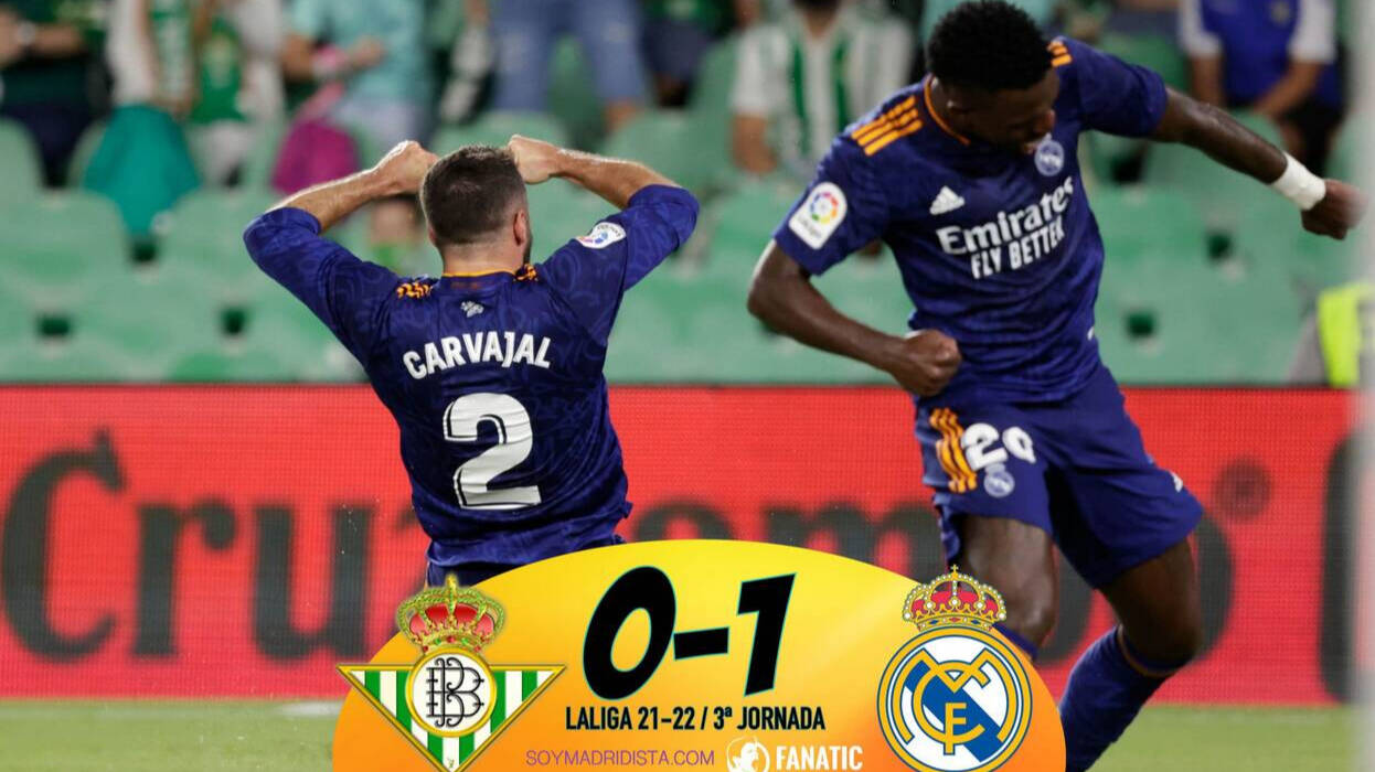 Carvajal y Vinicius celebran el gol del lateral