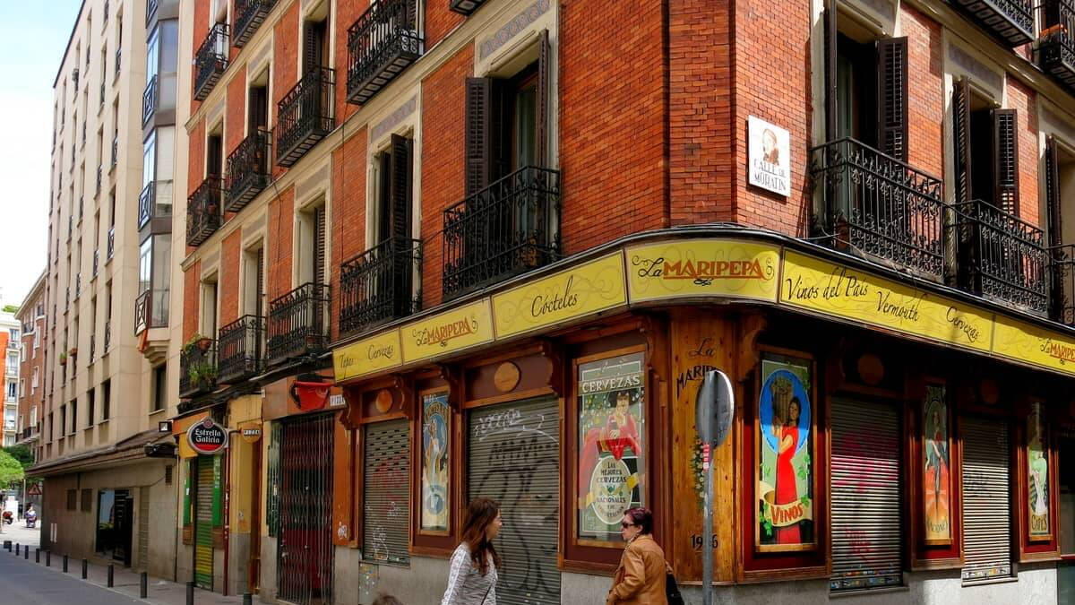 Esquina Moratín, en el Barrio de las Letras de Madrid