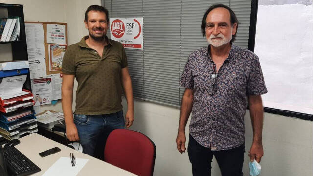 Antonio Talavera, coordinador provincial de UGT e Ignacio González, responsable de Educación del PSPV-PSOE de Alicante