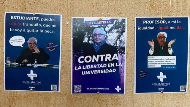 Carteles contra el ministro Castells en universidades valencianas