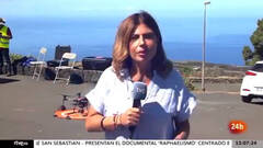 Un terremoto en La Palma sorprende a una periodista en directo