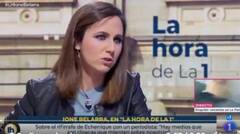 La líder de Podemos, Ione Belarra, este miércoles en TVE.