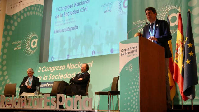Carlos Mazón durante su intervención en el II Congreso Nacional de la Sociedad Civil