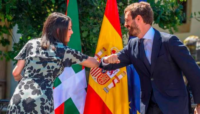 Arrimadas y Casado, el día en que suscribieron su pacto estratégico en el País Vasco.