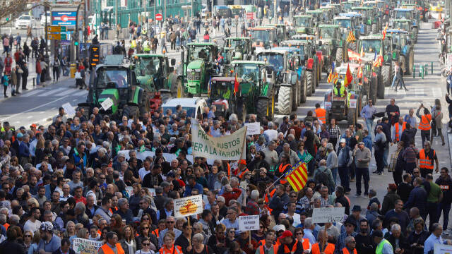 Manifestación de agricultores en una imagen de archivo