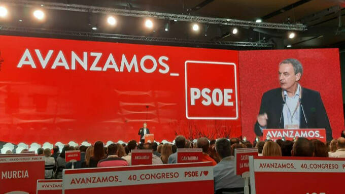 José Luís Rodríguez Zapatero durante su intervención en el 40 Congreso Federal del PSOE