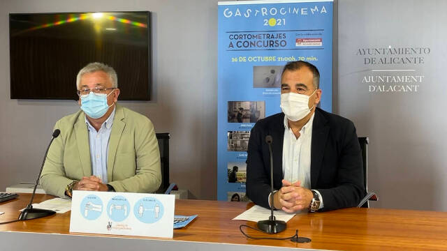 Antonio Manresa y Vicente Seva durante la presentación de Gastro Cinema