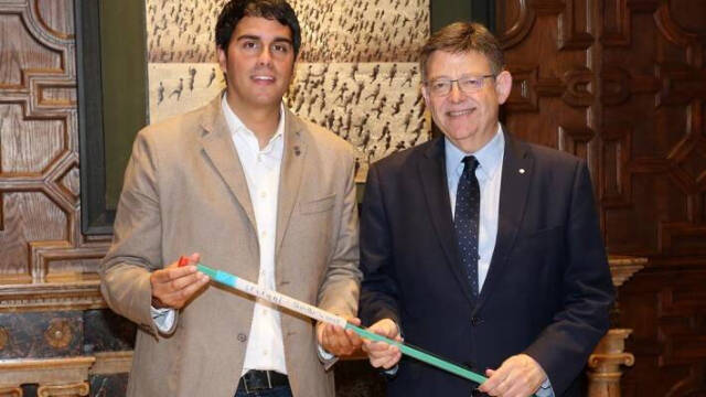 El alcalde de Morella, Rhamsés Ripollés, y el presidente Ximo Puig