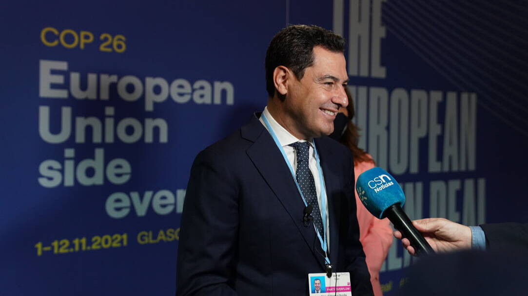 El presidente de la Junta de Andalucía, Juanma Moreno, en la Cumbre europea.