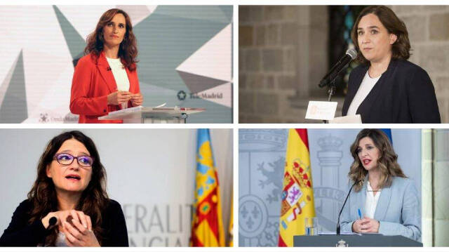 Mónica García, Ada Colau, Mónica Oltra y Yolanda Díaz