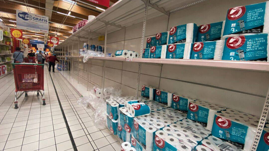 Supermercado con desabastecimiento en la pandemia del Coronavirus, algo que los preppers no aprueban