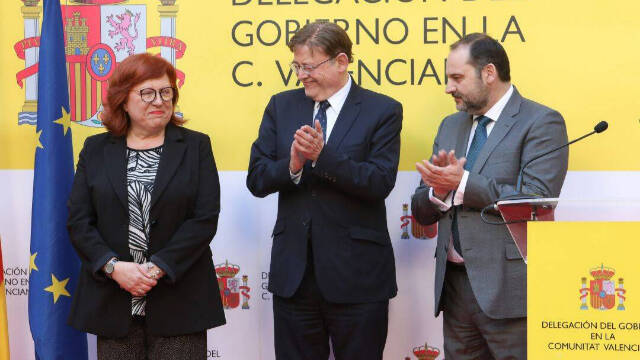 Gloria Calero, Ximo Puig y José Luis Ábalos