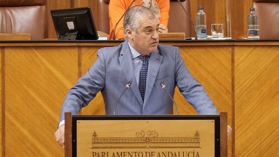 El diputado del PSOE-A, Javier Carnero, y exconsejero de la Junta de Andalucía, en una intervención en el Parlamento.