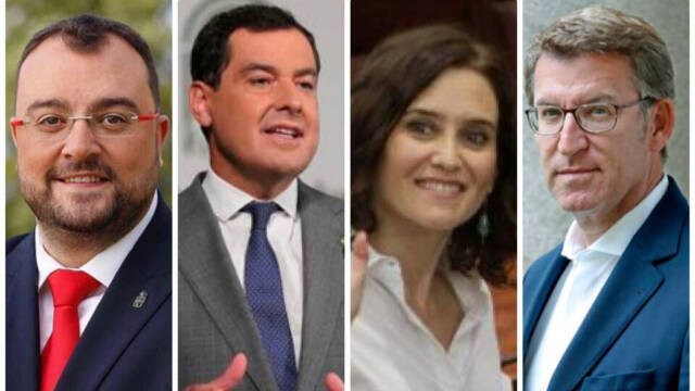 Adrían Barbón, Juanma Moreno, Isabel Díaz Ayuso y Feijóo, entre los presidentes mejor valorados