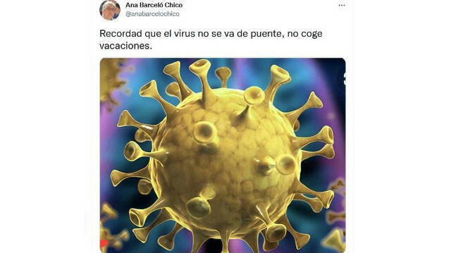 La consellera advierte: “Recordad que el virus no se va de puente…”