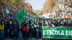 El Govern y los indultados se crecen en la manifestación contra el castellano