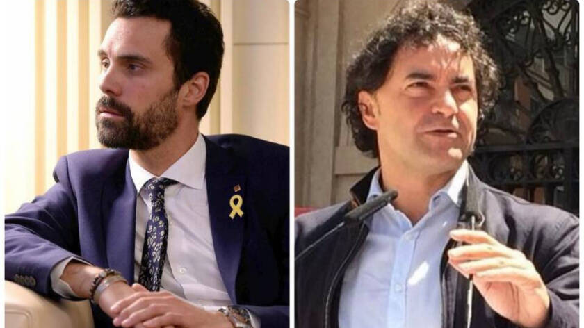 El independentista Roger Torrent, responsable de Turismo en Cataluña, y Francesc Colomer, secretario autonómico de Turismo de la Generalitat Valenciana