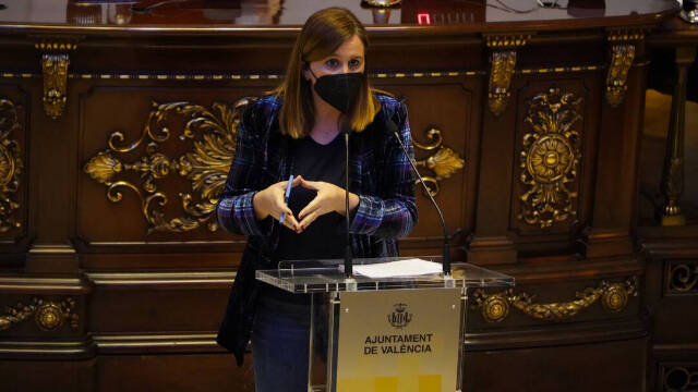 María José Catalá en el Pleno del Ayuntamiento de Valencia