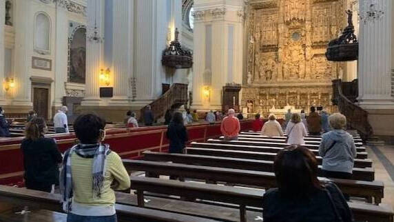Misa en la Basílica del Pilar de Zaragoza.