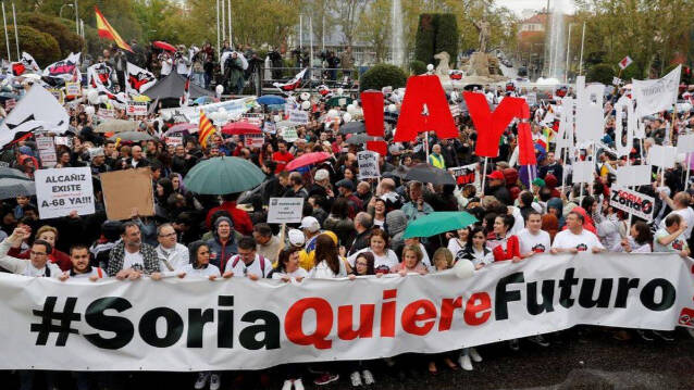 Manifestación de Soria ¡Ya! una de las candidaturas que se presentan