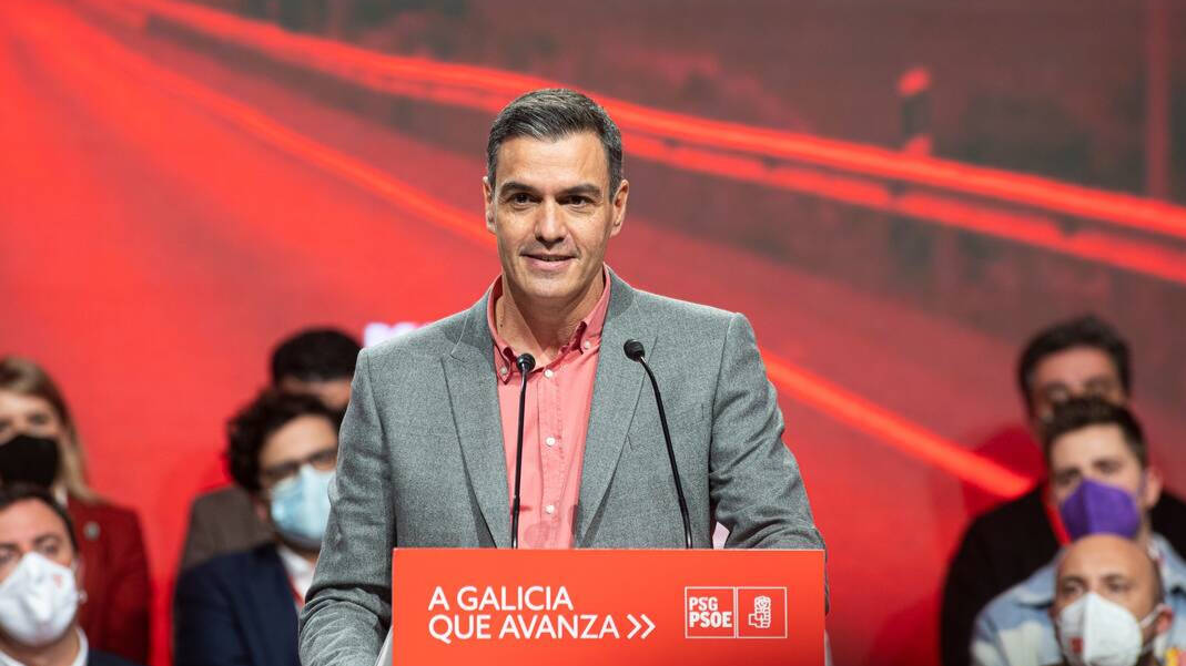Pedro Sánchez en el congreso socialista de diciembre en Galicia
