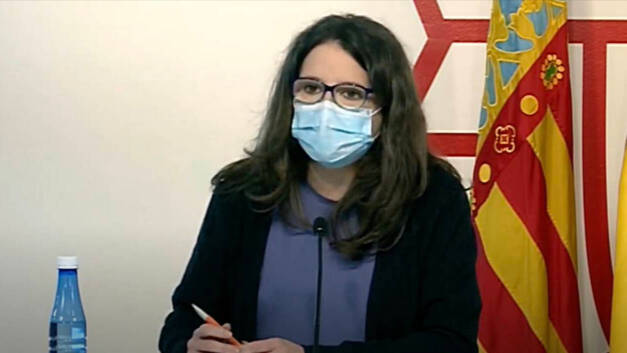 Mónica Oltra en su comparecencia de prensa