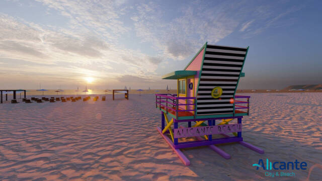 Los nuevos puestos de socorristas emulan las icónicas casetas de las playas de Miami