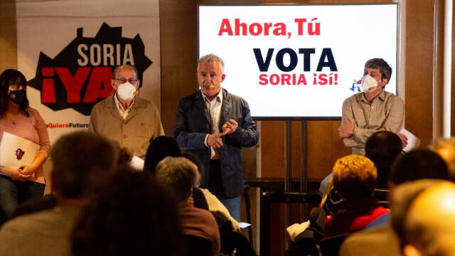 Mitin de Soria ¡Ya! durante esta campaña electoral, la principal lista de España Vaciada