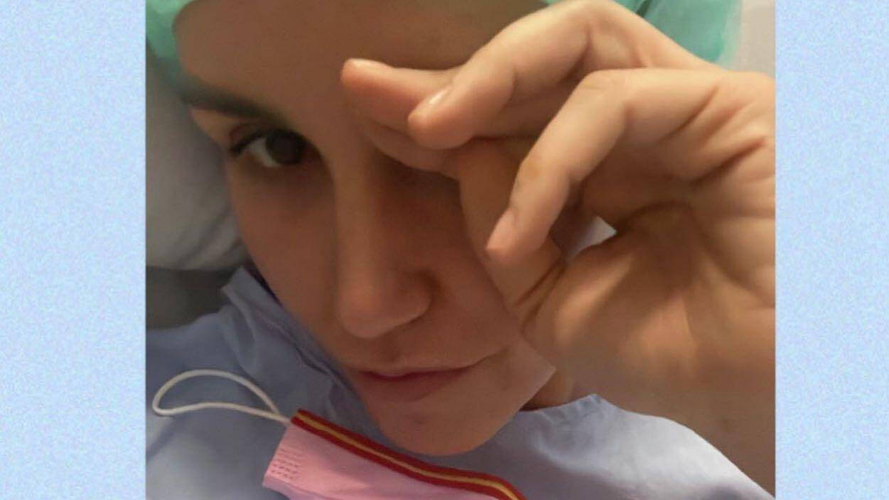 Nuria Bermúdez, en el hospital.