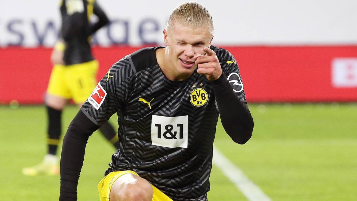 Haaland, durante un partido con el Borussia Dortmund