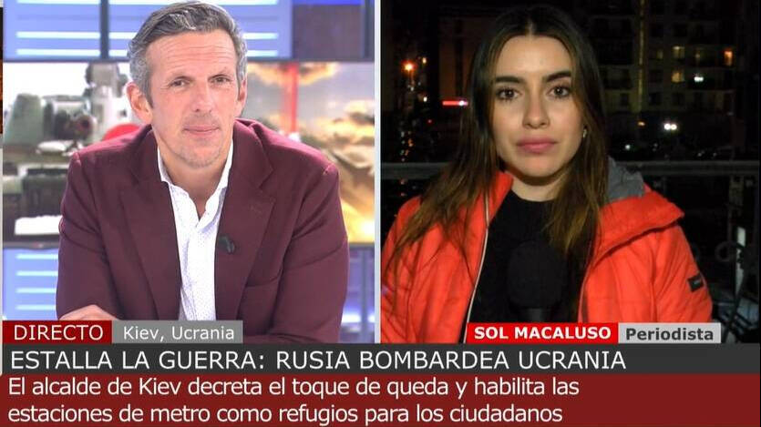 Joaquín Prat y la reportera Sol Macaluso