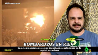El corresponsal de La Sexta en Ucrania da el susto en directo en plenas explosiones