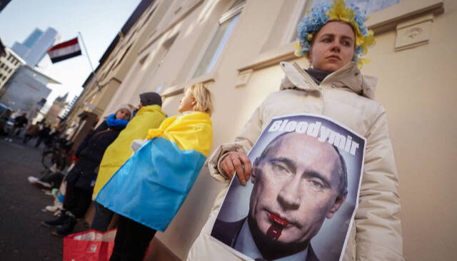 Manifestación en Alemania por la invasión ordenada por Putin contra Ucrania
