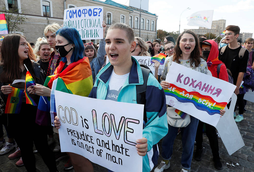 Manifestación LGTBI en Ucrania. 