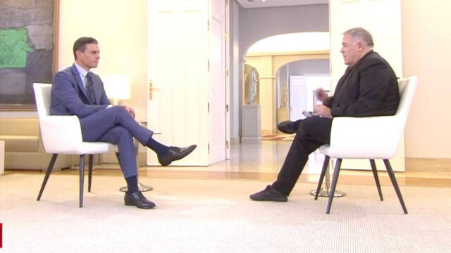Pedro Sánchez en su entrevista con Ferreras